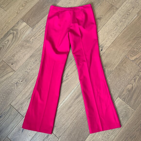 Zara Low Rise Flare Dressy Pants Trousers Pockets Fuchsia Pink Size S - Picture 15 of 15